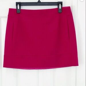 J.Crew Wool Mini Skirt Pockets Womens Size 0 Magenta Pink